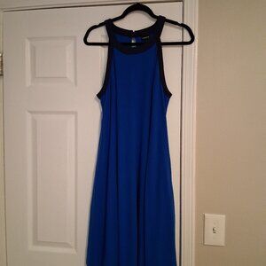 Torrid Ribbed Mini A-Line Goddess Neck Trapeze Dress, Size 1, Blue/Dark Blue